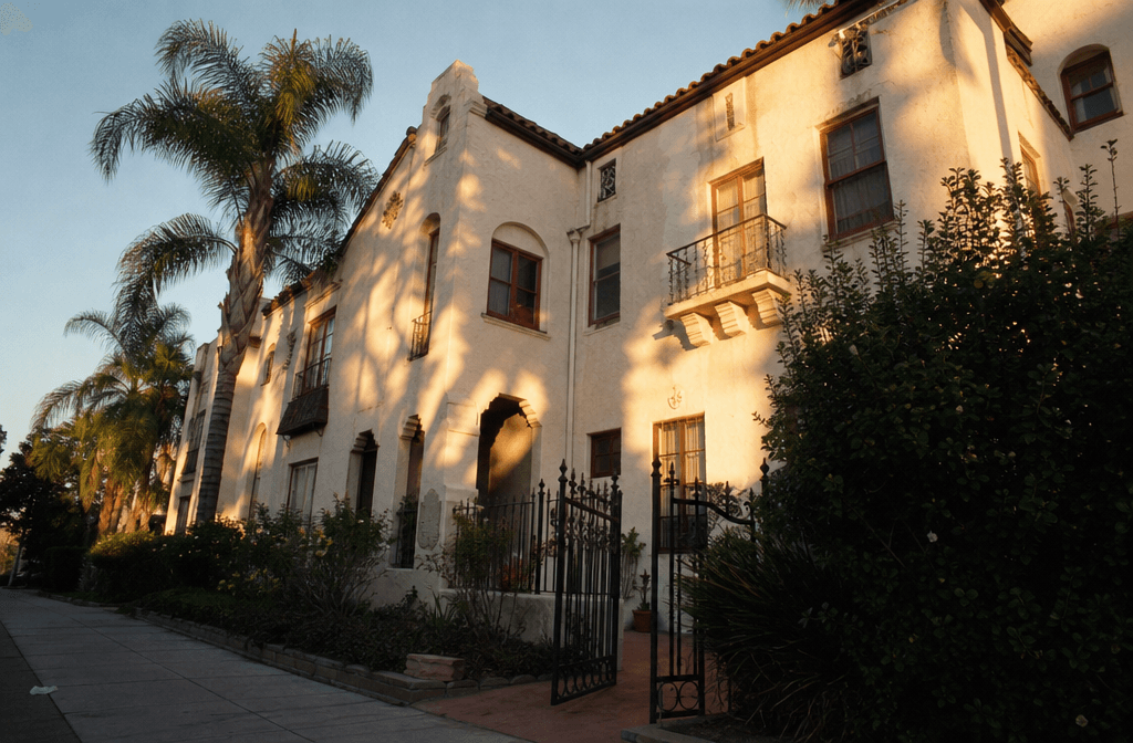 A rent-stabilized Los Angeles apartment building